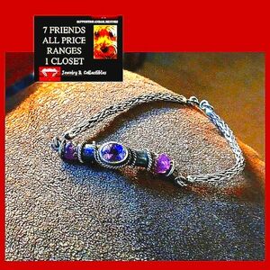 Vintage Amethyst Artisan Designed   Bracelet from Grandma's Box
